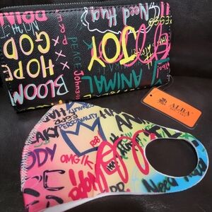 Graffiti Print Accordion Wristlet